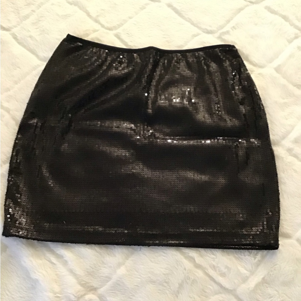 Black Sequin Mini Skirt